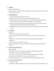 International Trade Theory: Mercantilism to Comparative Advantage