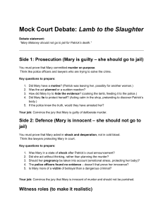 Lamb to the Slaughter: Mock Court Debate Materials