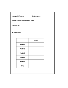 Managerial Finance Assignment 1: Ratios, WACC, CCC & Cash Flows