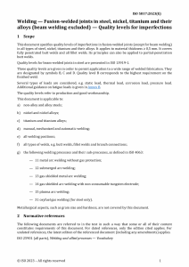 ISO 5817:2023 Welding Quality Levels for Imperfections in Fusion Joints