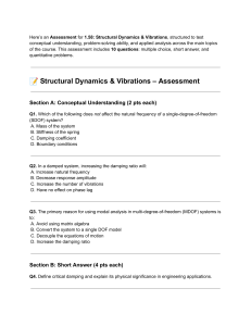 Structural Dynamics & Vibrations Assessment | Engineering Exam