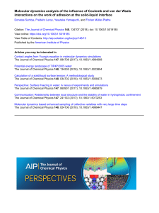 Molecular Dynamics: Coulomb & van der Waals on Solid-Liquid Adhesion
