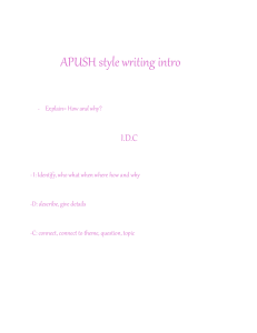 APUSH Style Writing Intro: IDC Method for History Essays
