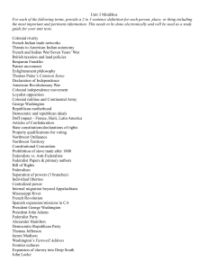 Unit 3 MiniBios: American History Study Guide - Colonial to Early Republic