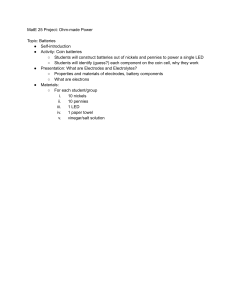 MatE 25 Project: Ohm-made Power - Coin Battery Activity & Electrochemistry
