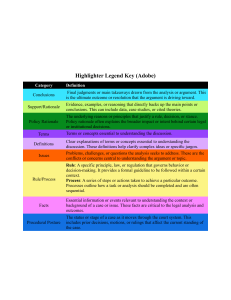 Highlighter Legend Key (Adobe): Legal & Analytical Document Categories