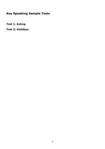 Key Speaking Sample Tests: ESL/EFL Practice