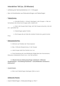 Interaktiver Seminar-Teil: Quiz-Struktur und Gruppenaktivit&auml;ten