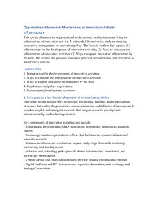Innovation Activity Infrastructure: Economic Mechanisms