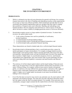 Investments 11th Canadian Edition Solutions Manual: Chapter 1 Problems