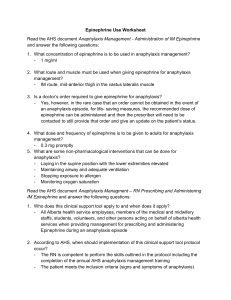 Epinephrine Use Worksheet: Anaphylaxis Management & RN Prescribing