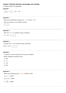 Decimals, Percentages & Rounding Revision: Math Practice Questions
