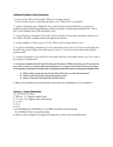 Linear Kinematics Practice Problems with Answers | Physics Worksheet