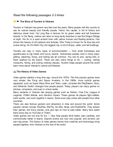 Vietnam Tourism & Video Game History: Educational Reading Passages