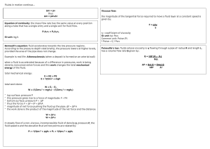 Fluid Dynamics: Viscous Flow, Continuity, Bernoulli's & Poiseuille's Laws