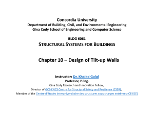 Tilt-up Walls Design: Structural Systems for Buildings - Concordia University