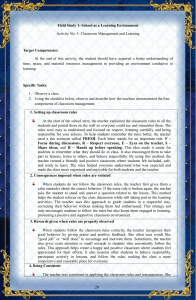 Classroom Management & Learning: Field Study 1 Activity Guide