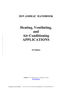 2019 ASHRAE Handbook: HVAC Applications (SI Edition) - Engineering Reference
