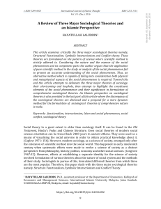 Sociological Theories Review: Functionalism, Interactionism & Islamic View