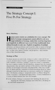 Mintzberg's Five Ps: Strategy as Plan, Ploy, Pattern, Position