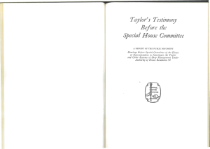 Frederick Winslow Taylor's Testimony on Scientific Management (1912)