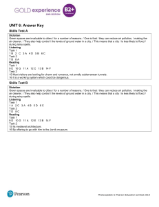 GOLD Experience B2+ Unit 6 Answer Key - Skills Test A & B
