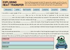 Exploring Heat Transfer: Conduction, Convection, Radiation Worksheet