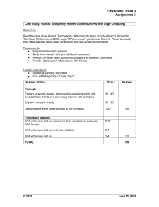 E-Business Assignment 1: Akamai Case Study on Edge Computing