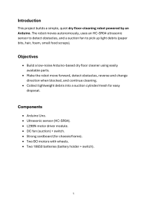 Arduino Dry Floor-Cleaning Robot Project: Design, Components & Build