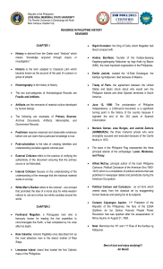 Philippine History Reviewer | JRMSU Study Guide | Chapters 1 & 2