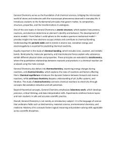 General Chemistry: Foundation, Principles & Core Topics Overview