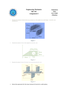 Engineering Mechanics ME-101 Assignment 2: Moments of Inertia Problems