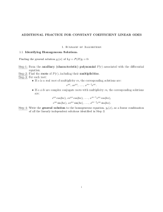 Constant Coefficient Linear ODEs: Homogeneous Solutions Practice