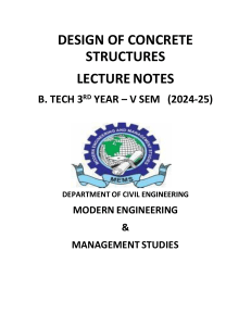 Design of Concrete Structures Lecture Notes | Civil Engineering B.Tech