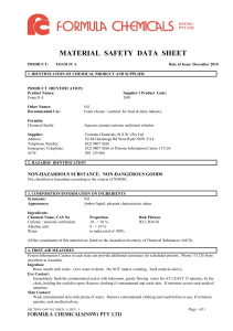 FOAM IT A Material Safety Data Sheet (MSDS) - Chemical Safety Info