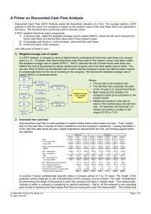 Discounted Cash Flow (DCF) Analysis Primer: WACC, FCF, Terminal Value