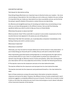 Descriptive Writing Techniques: Engaging Readers with Sensory Details