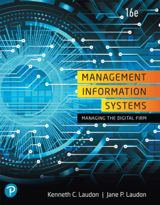 Management Information Systems, 16th Ed. Laudon