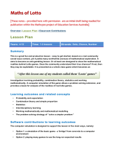 Maths of Lotto Lesson Plan: Probability & Statistics for Years 4-12