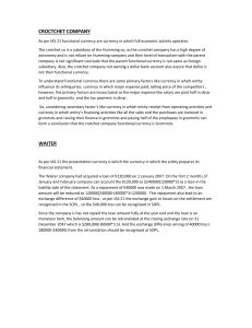 IAS 21 Functional & Presentation Currency: Croctchet & Waiter Case Study