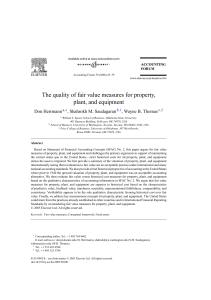 Fair Value Measures for Property, Plant, Equipment: Quality & Standards