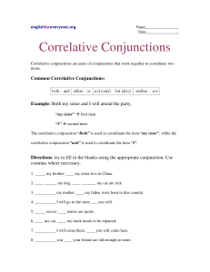 Correlative Conjunctions Worksheet: English Grammar Exercises