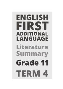 Grade 11 English FAL Literature Summary & Revision Guide Term 4