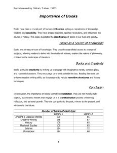 Importance of Books: Knowledge and Creativity