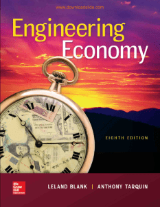 Engineering Economy Textbook: Principles & Analysis