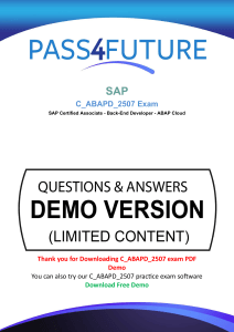 SAP C_ABAPD_2507 Exam Questions Demo | Pass4Future