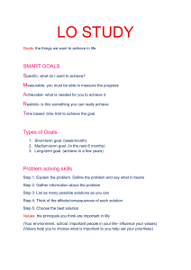 LO Study Guide: Goals, Problem Solving, Relationships & Education System