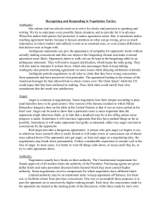 Negotiation Tactics: Recognize & Respond to Ambiguity, Anger, Authority