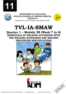 Welding Standards & WPS: SMAW Module 2B (Grade 11)