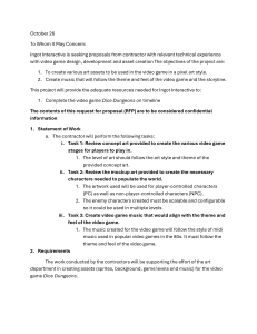 Ingot Interactive RFP: Video Game Design, Pixel Art & Music Development